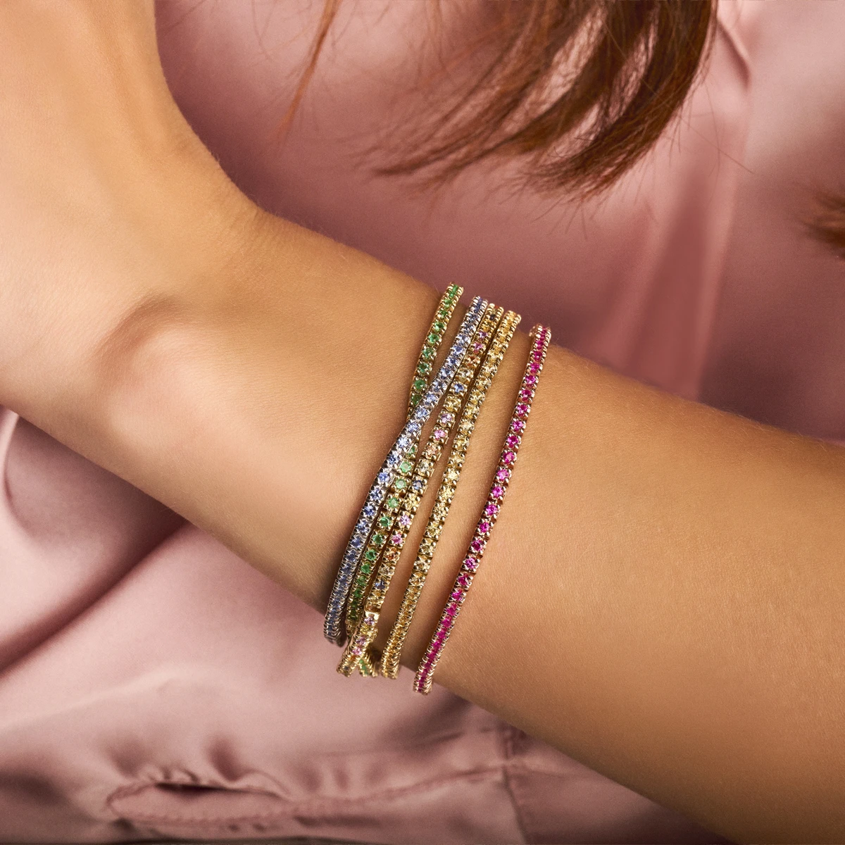 tennisarmband geel saffier 1.786ct 14K geelgoud