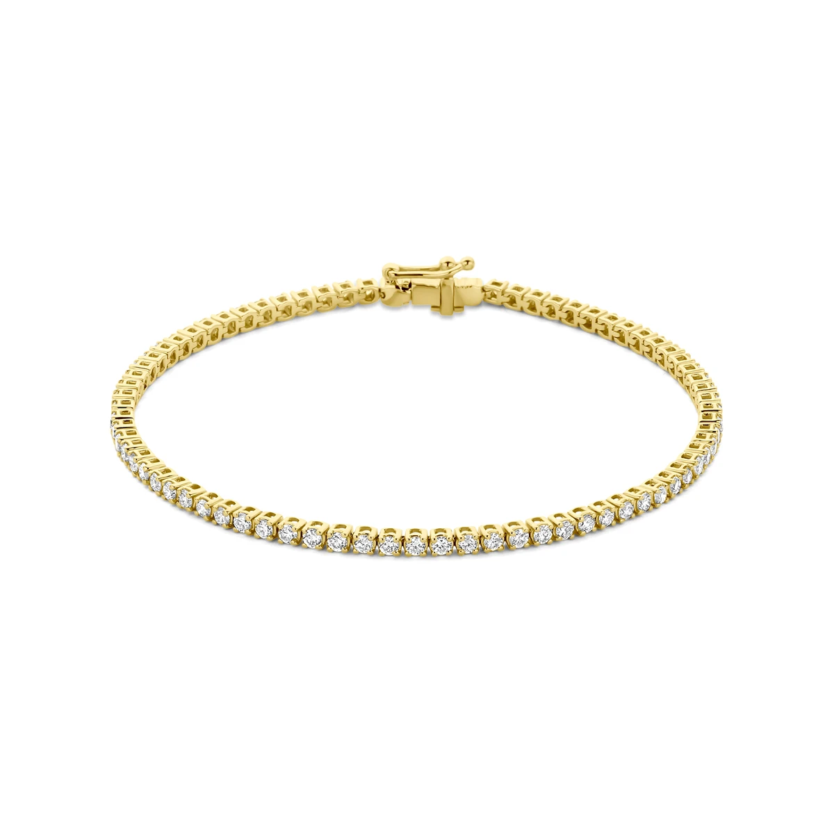 tennisarmband lab grown diamant 2.00ct f vs 2,2 mm 17,5 cm 14K geelgoud