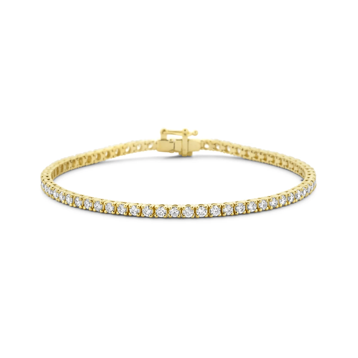 tennisarmband lab grown diamant 3.00ct g si 2,7 mm 17,5 cm 14K geelgoud