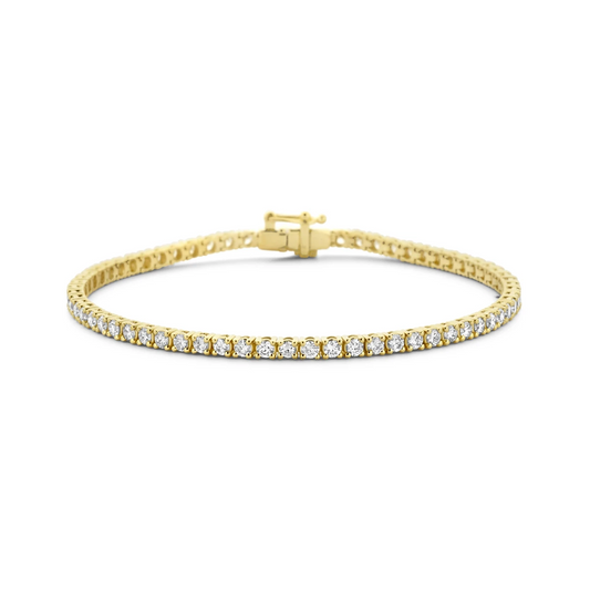 tennisarmband lab grown diamant 3.00ct g si 2,7 mm 17,5 cm 14K geelgoud