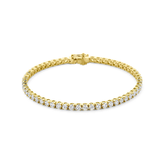 tennisarmband lab grown diamant 5.00ct f vs 3 mm 17,5 cm 14K geelgoud