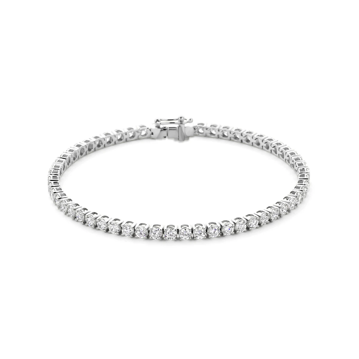 tennisarmband lab grown diamant 5.00ct f vs 3 mm 17,5 cm 14K witgoud