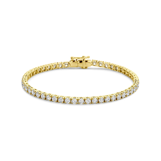 tennisarmband lab grown diamant 5.00ct g si 3,2 mm 17,5 cm 14K geelgoud