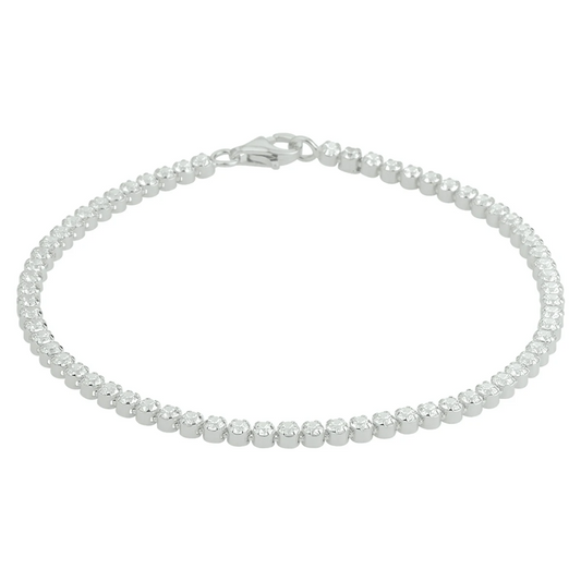 tennisarmband zirkonia 2,5 mm 20 cm zilver gerhodineerd