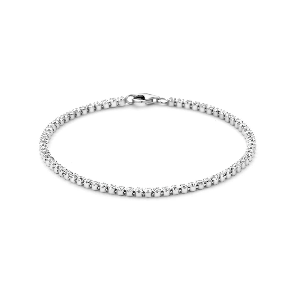 tennisarmband zirkonia 3 mm zilver gerhodineerd