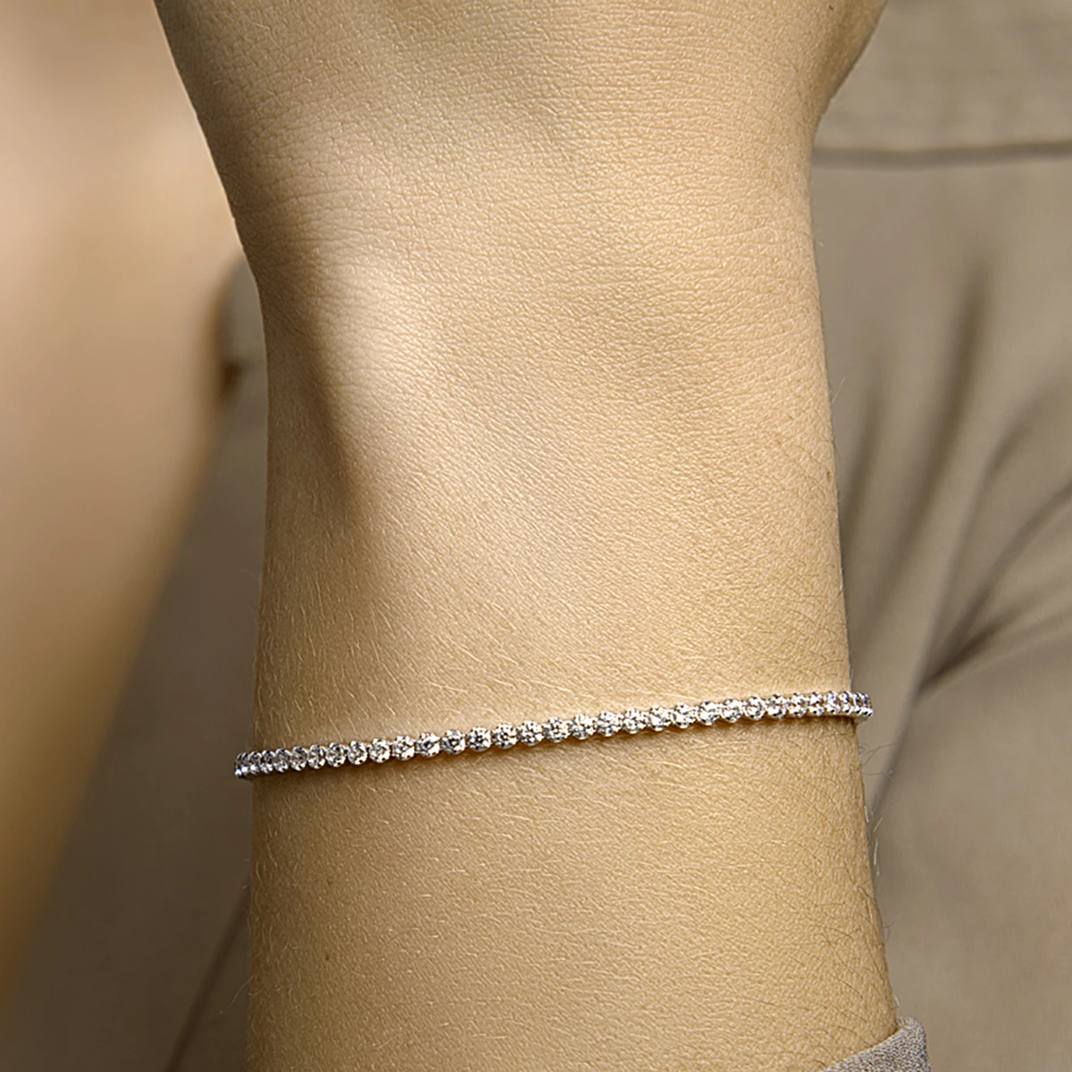 tennisarmband zirkonia 3 mm zilver gerhodineerd