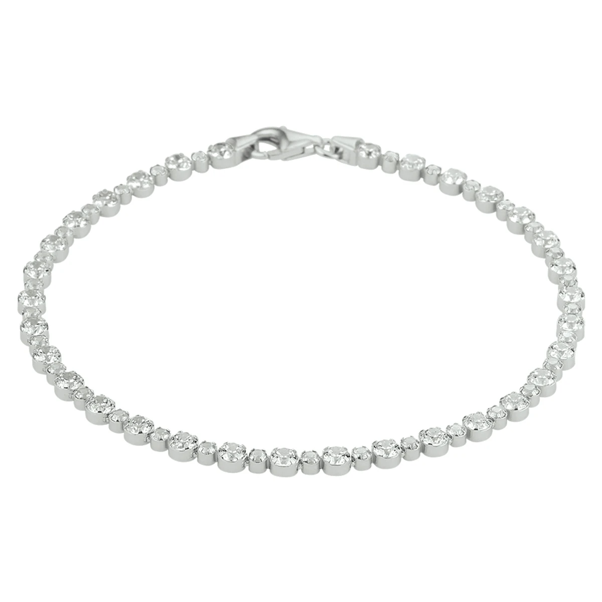 tennisarmband zirkonia 3,0 mm 18 cm zilver gerhodineerd