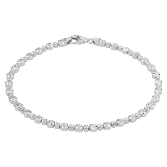 tennisarmband zirkonia 3,0 mm 18 cm zilver gerhodineerd