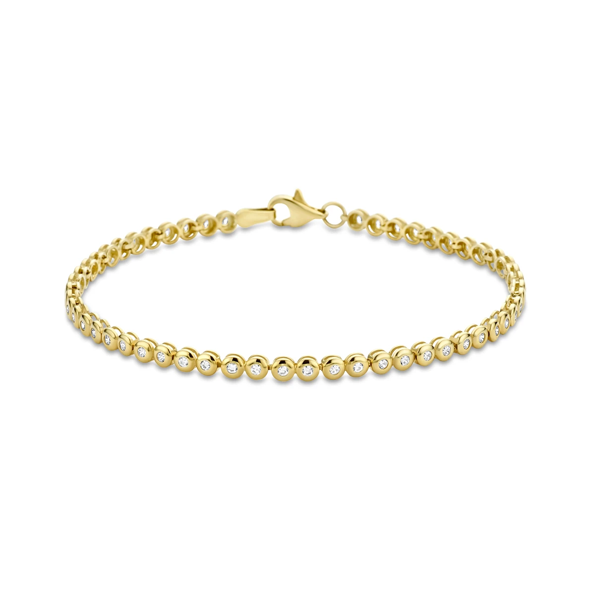 tennisarmband zirkonia 3,0 mm 19 cm 14K geelgoud