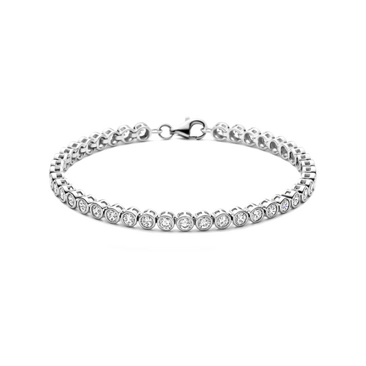 tennisarmband zirkonia 4 mm zilver gerhodineerd
