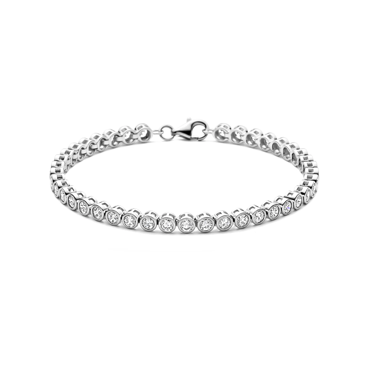 tennisarmband zirkonia 4,0 mm zilver gerhodineerd