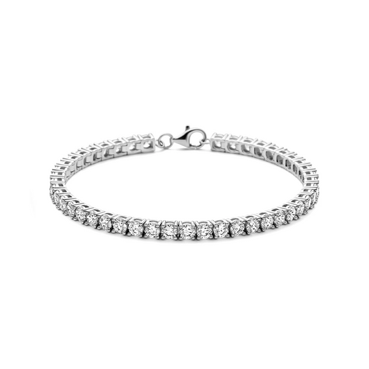 tennisarmband zirkonia 4,2 mm 18,5 cm zilver gerhodineerd