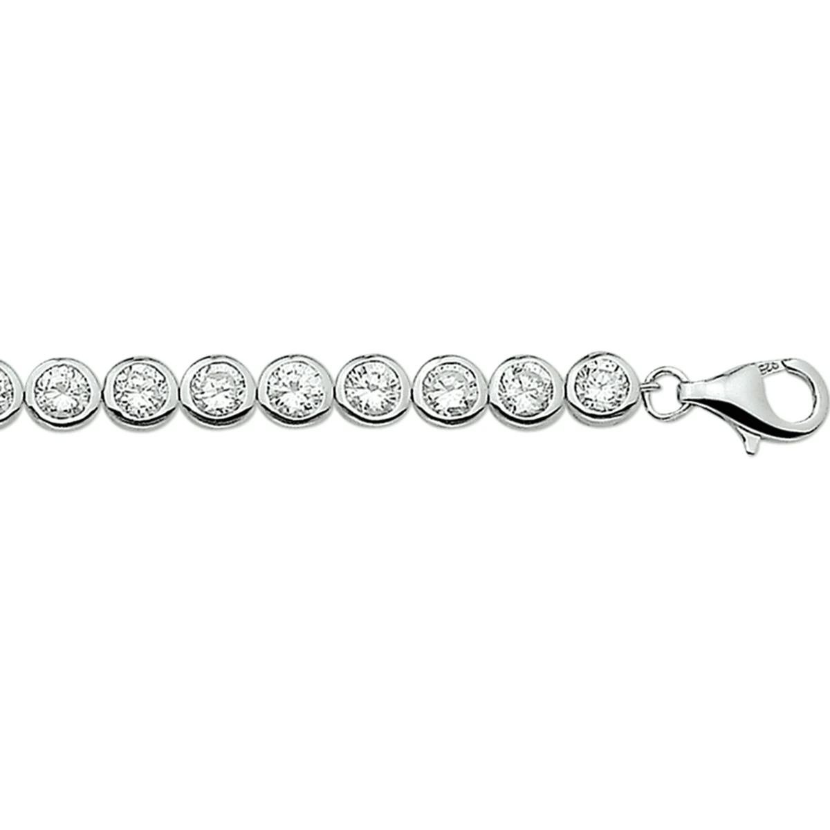 tennisarmband zirkonia 5,2 mm zilver gerhodineerd