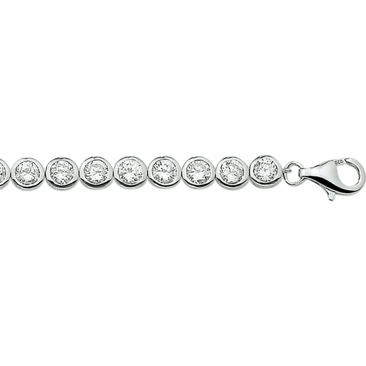 tennisarmband zirkonia 5,2 mm zilver gerhodineerd