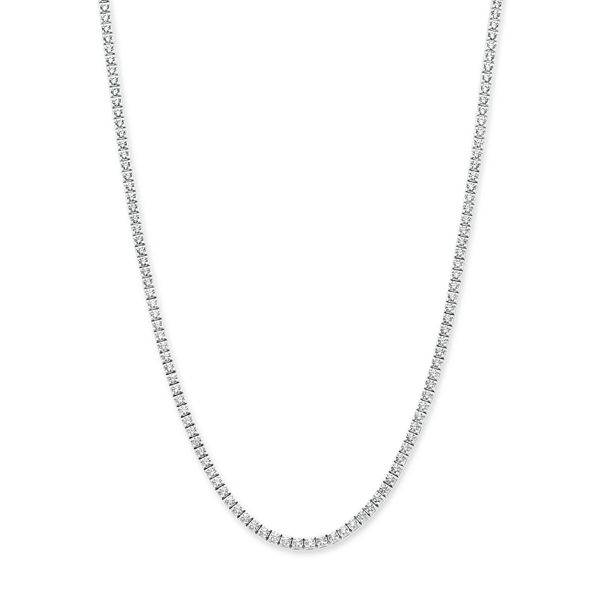 tenniscollier diamant 5.00ct h si 2,5 mm 42 cm 14K witgoud
