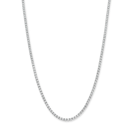 tenniscollier diamant 5.00ct h si 2,5 mm 42 cm 14K witgoud