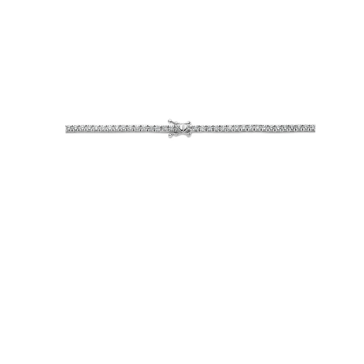 tenniscollier diamant 5.00ct h si 2,5 mm 42 cm 14K witgoud