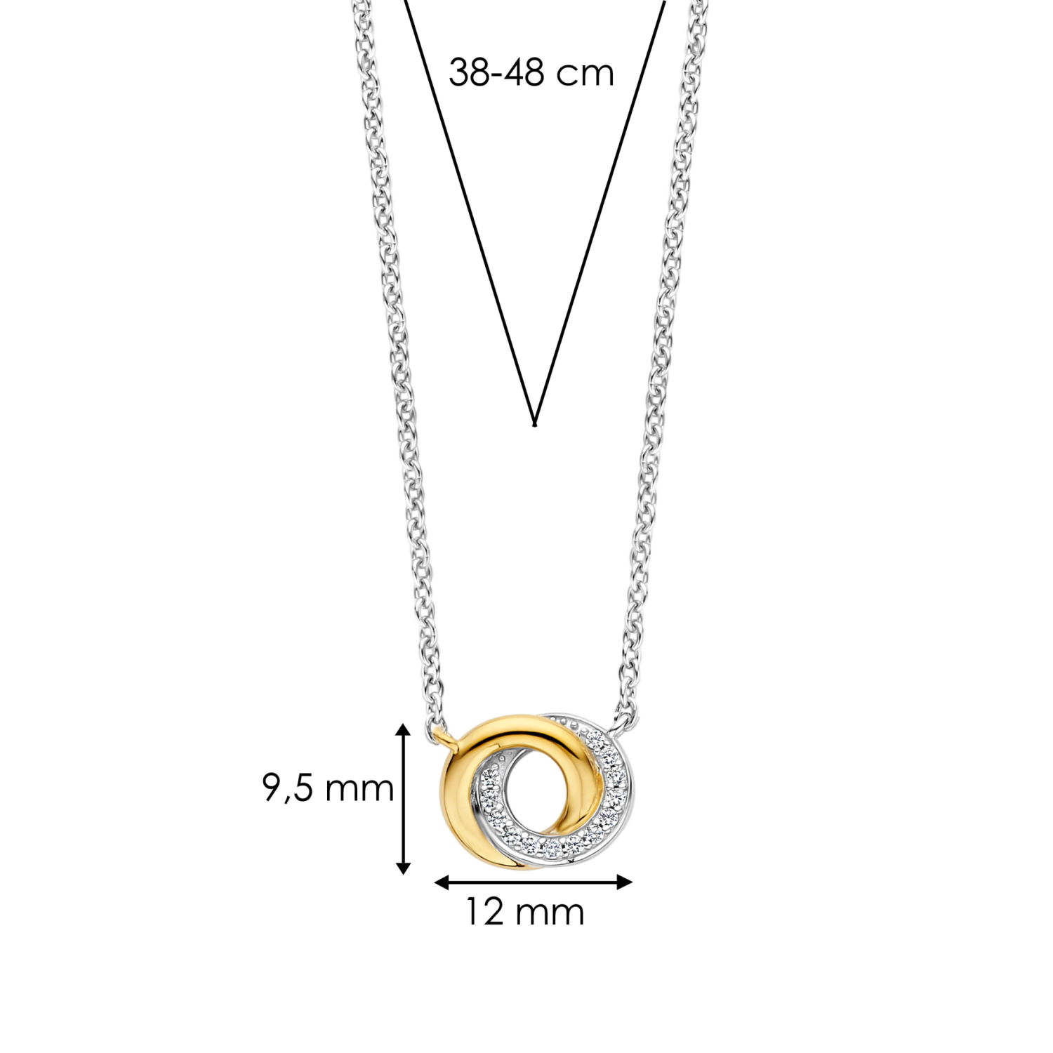 TI SENTO COLLIER VERGULD 3915ZY/42