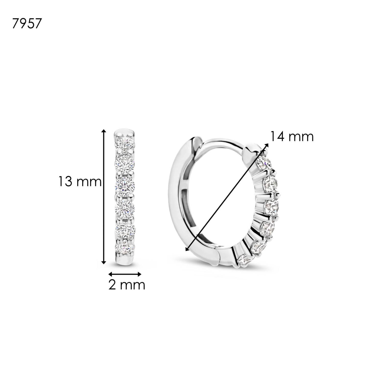 TI SENTO Kleine oorringen - 7957ZI