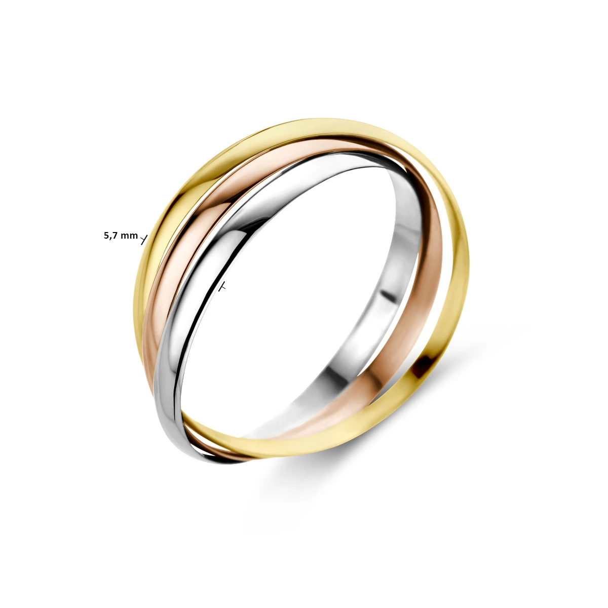 trinity ringen tricolor 14K tricolor goud
