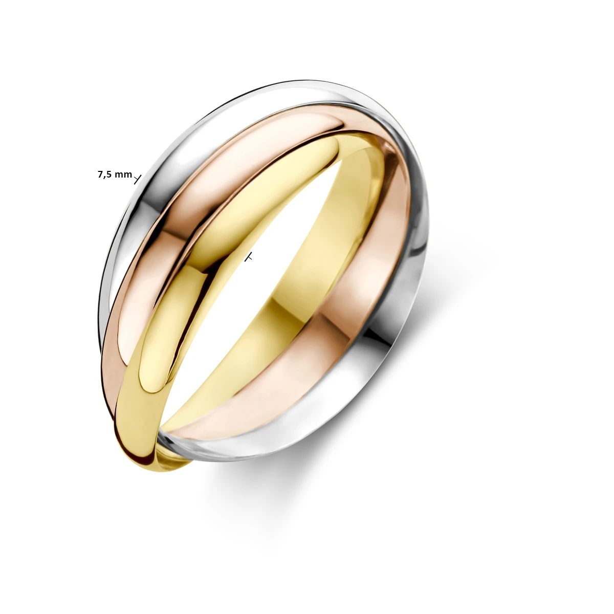 trinity ringen tricolor 14K tricolor goud
