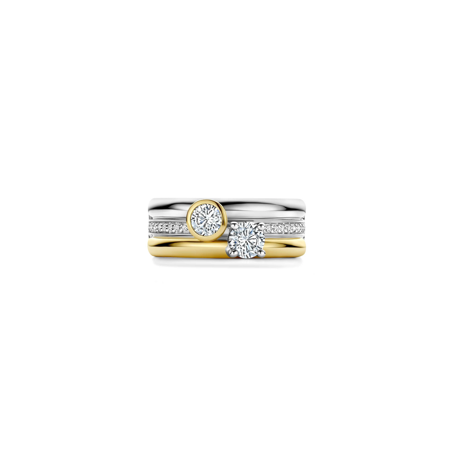 Triple Band Ronde Double Zirkonia Ring