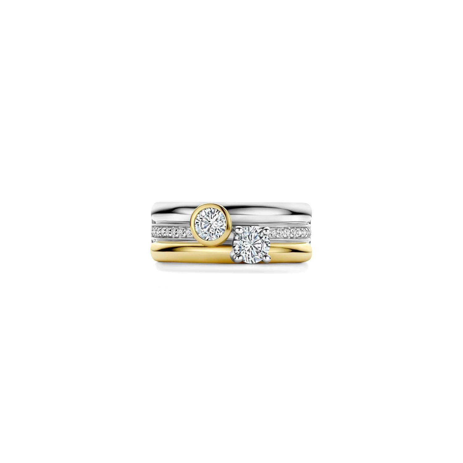Triple Band Ronde Double Zirkonia Ring