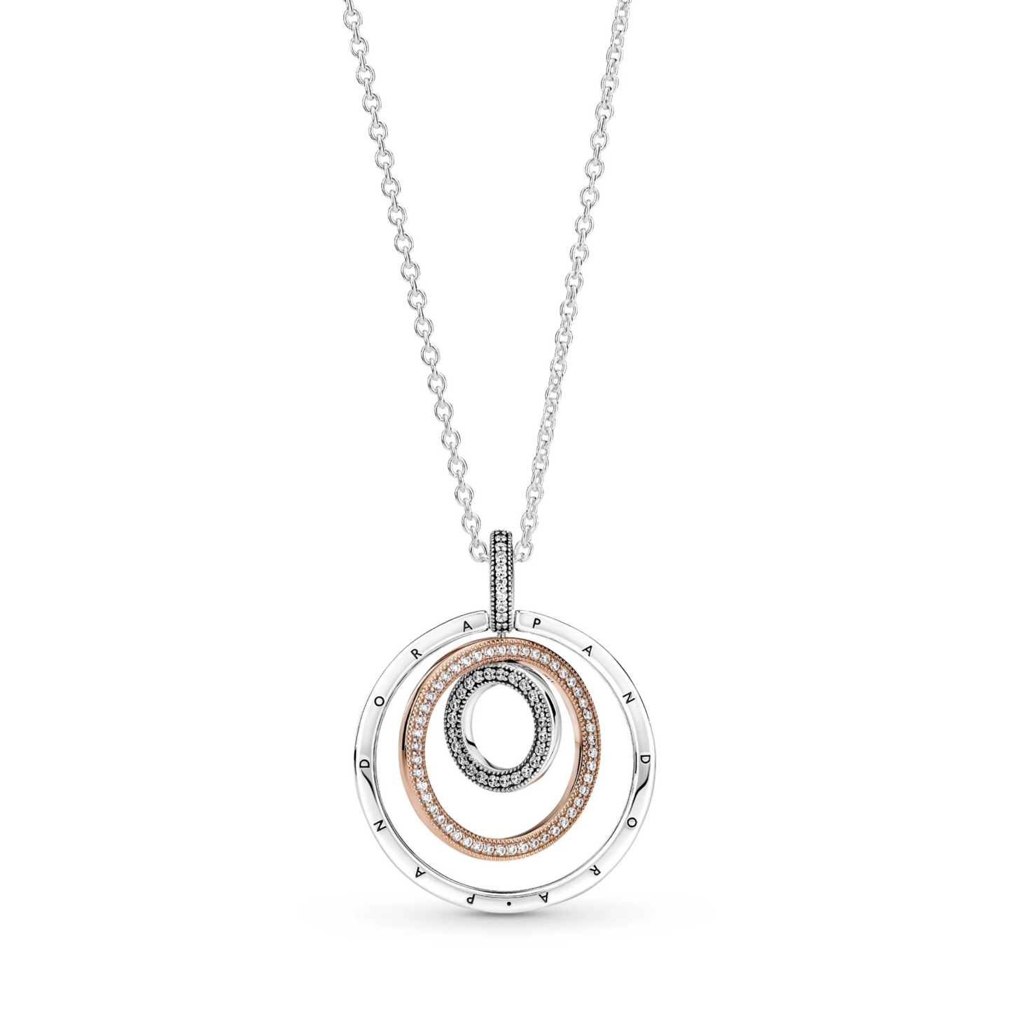 Tweekleurige cirkel hanger en halsketting