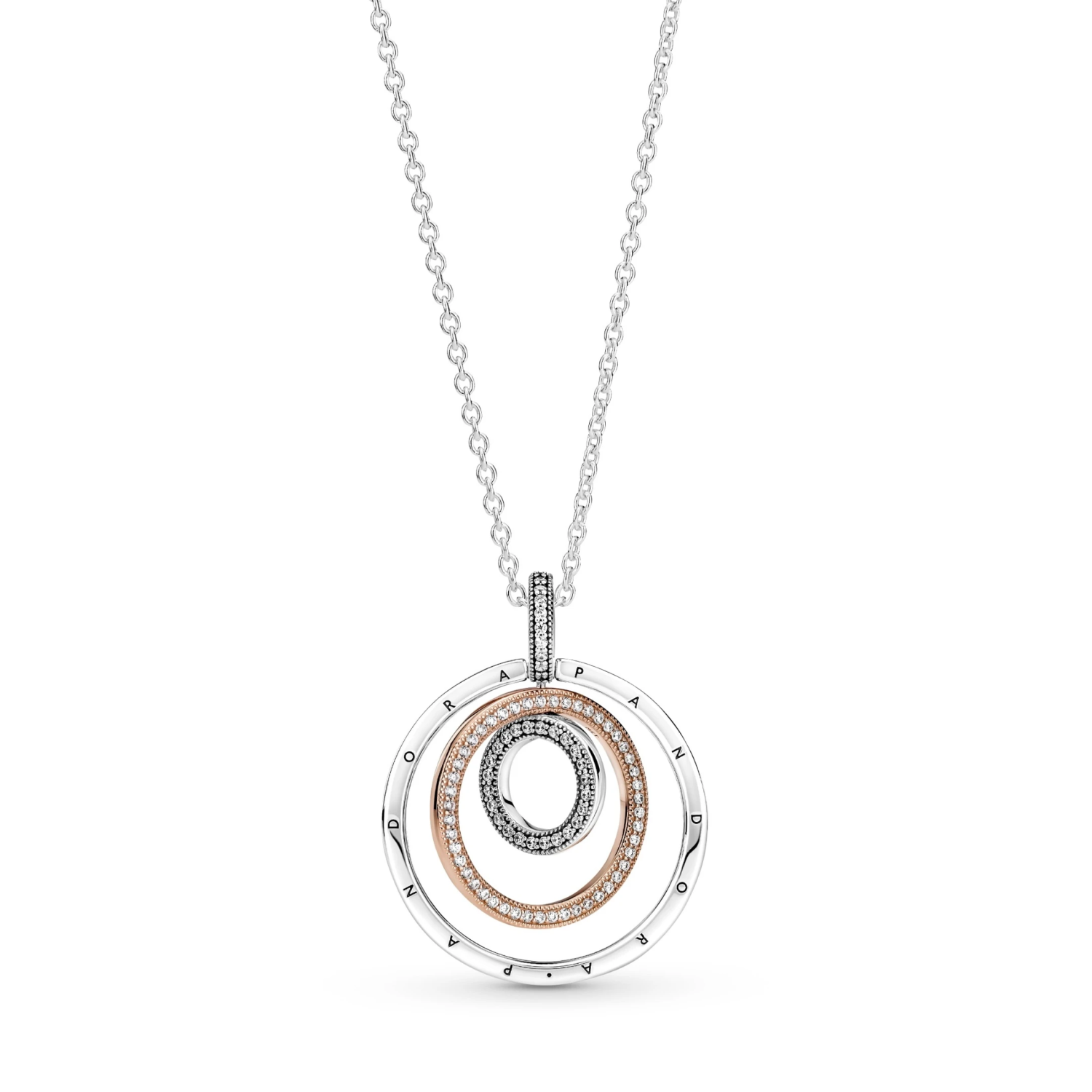 Tweekleurige cirkel hanger en halsketting