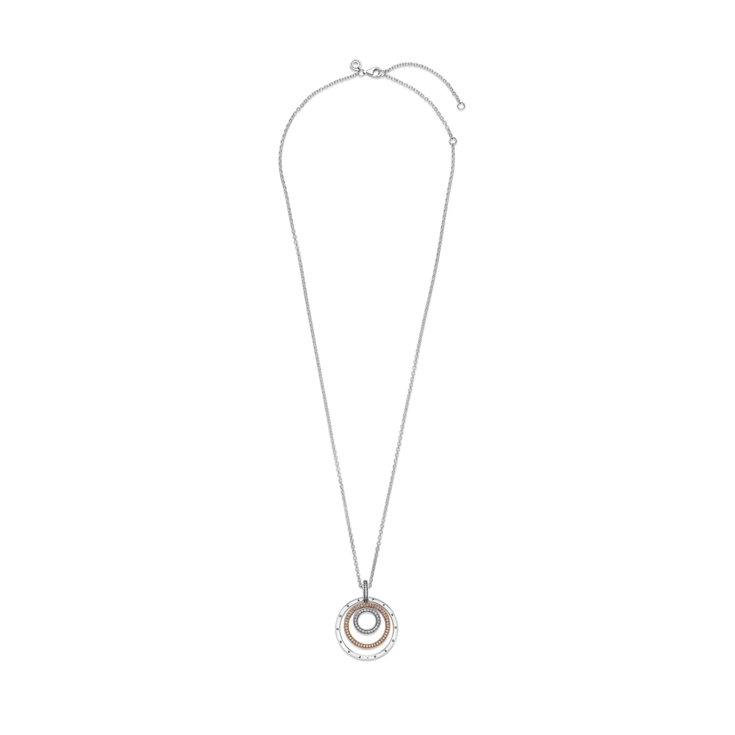 Tweekleurige cirkel hanger en halsketting