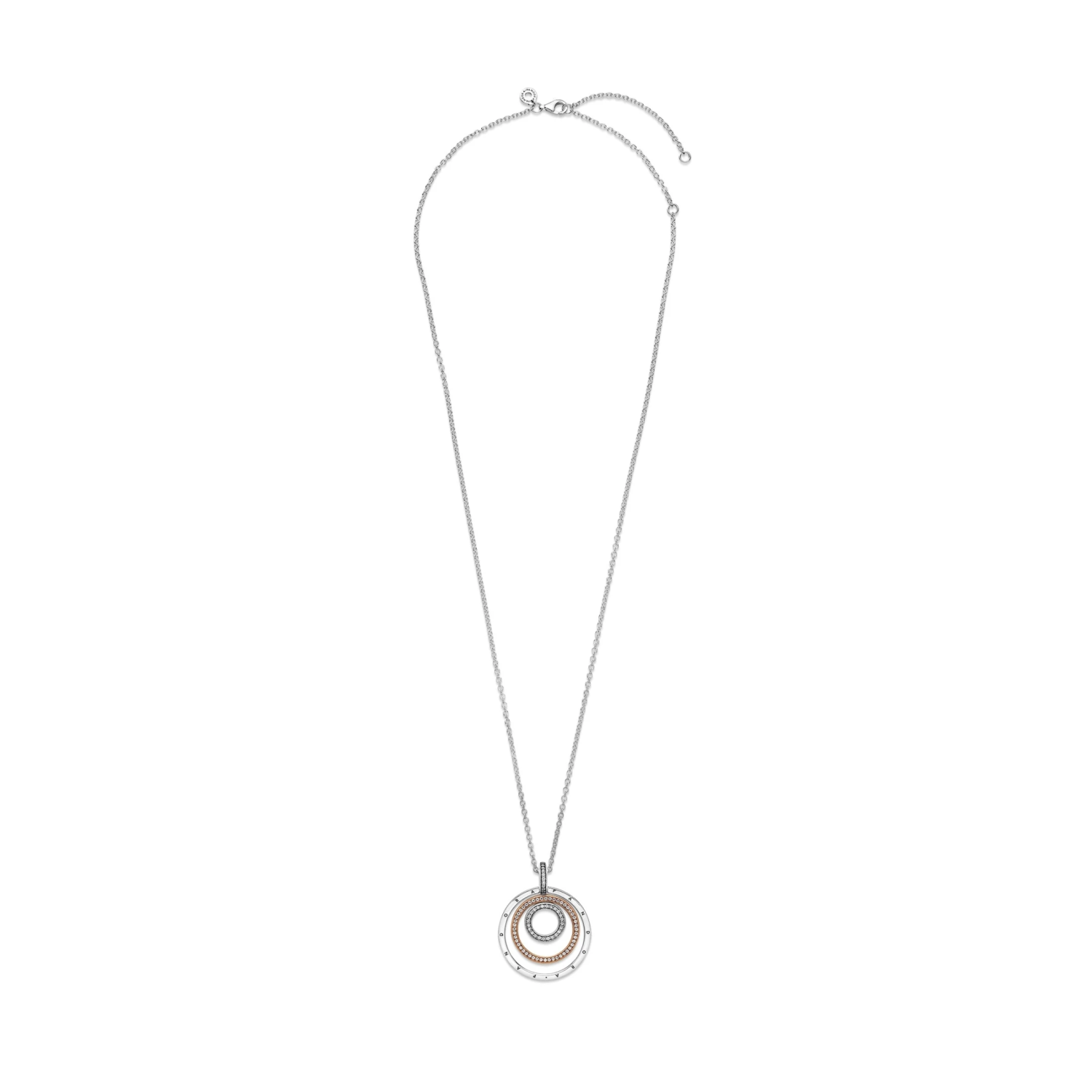 Tweekleurige cirkel hanger en halsketting