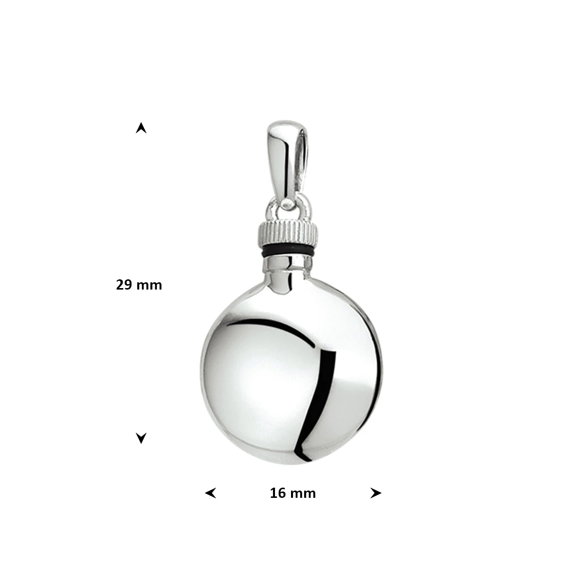urnhanger 16 mm zilver gerhodineerd