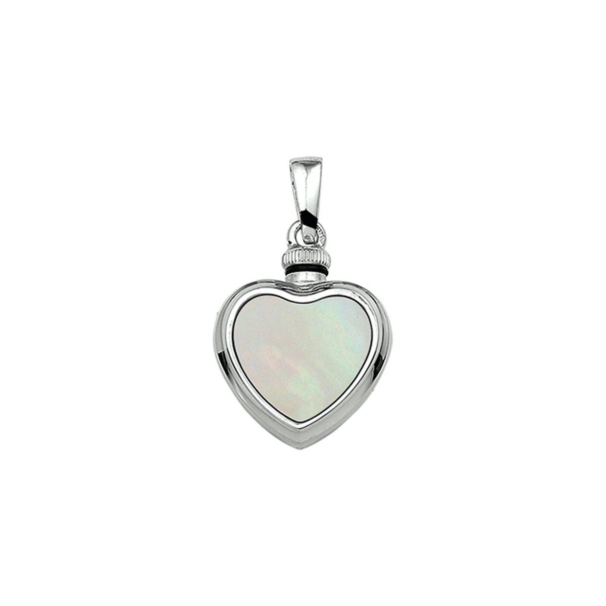urnhanger hart parelmoer 17 mm zilver gerhodineerd