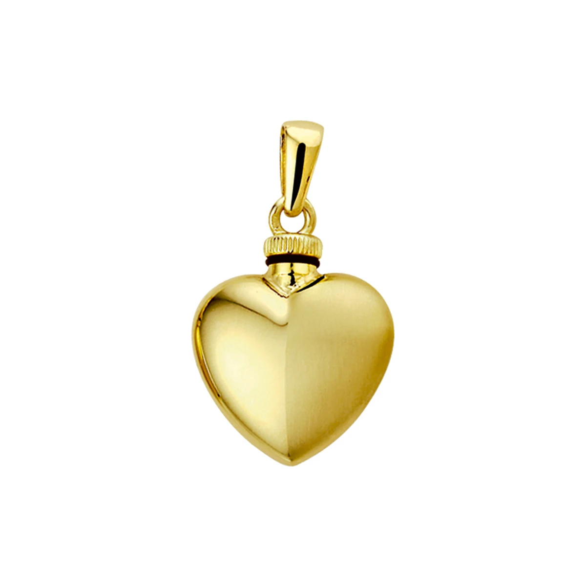 urnhanger hart poli/mat 17 mm 14K geelgoud