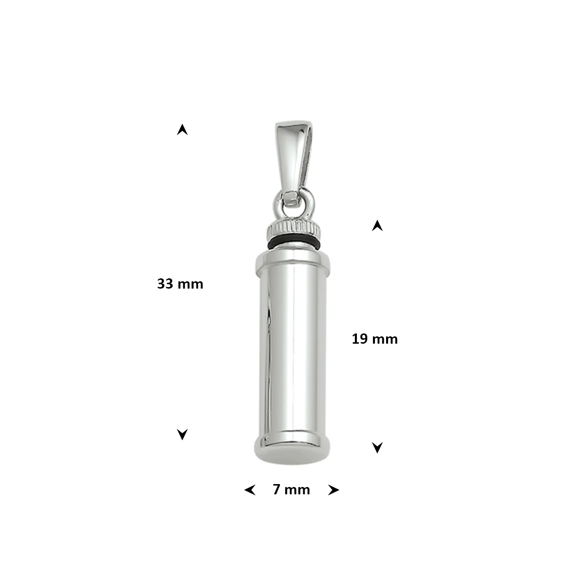 urnhanger koker 19 mm zilver gerhodineerd