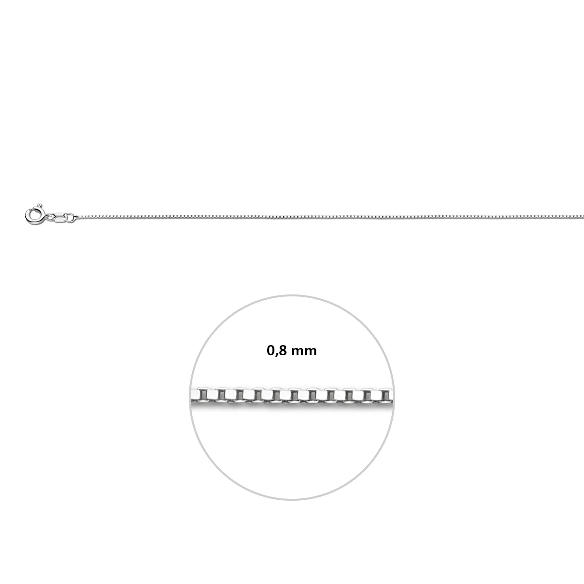 venetiaans 0,8 mm zilver wit
