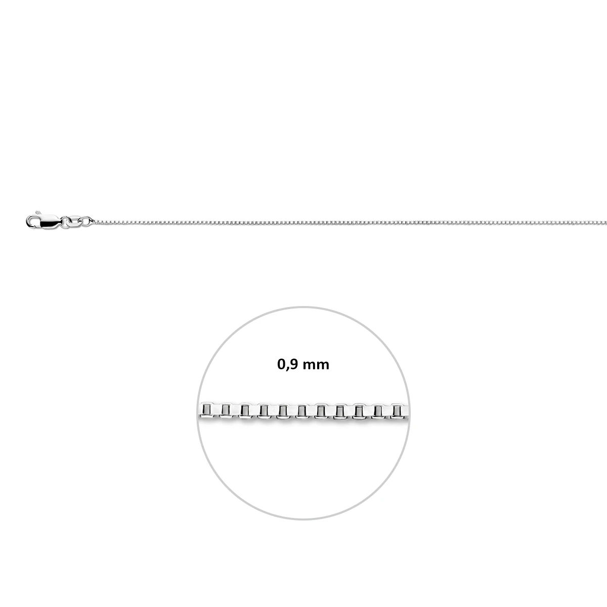 venetiaans 0,9 mm zilver wit
