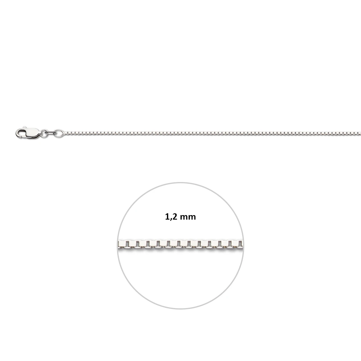 venetiaans 1,2 mm zilver gerhodineerd