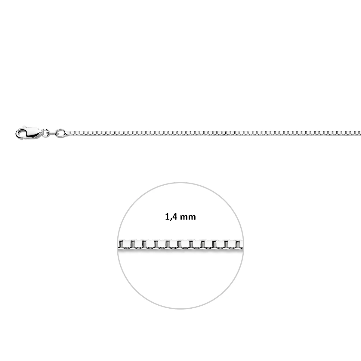 venetiaans 1,4 mm zilver wit