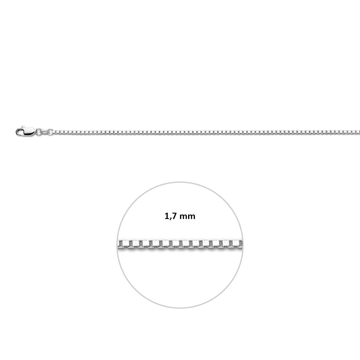 venetiaans 1,7 mm zilver wit