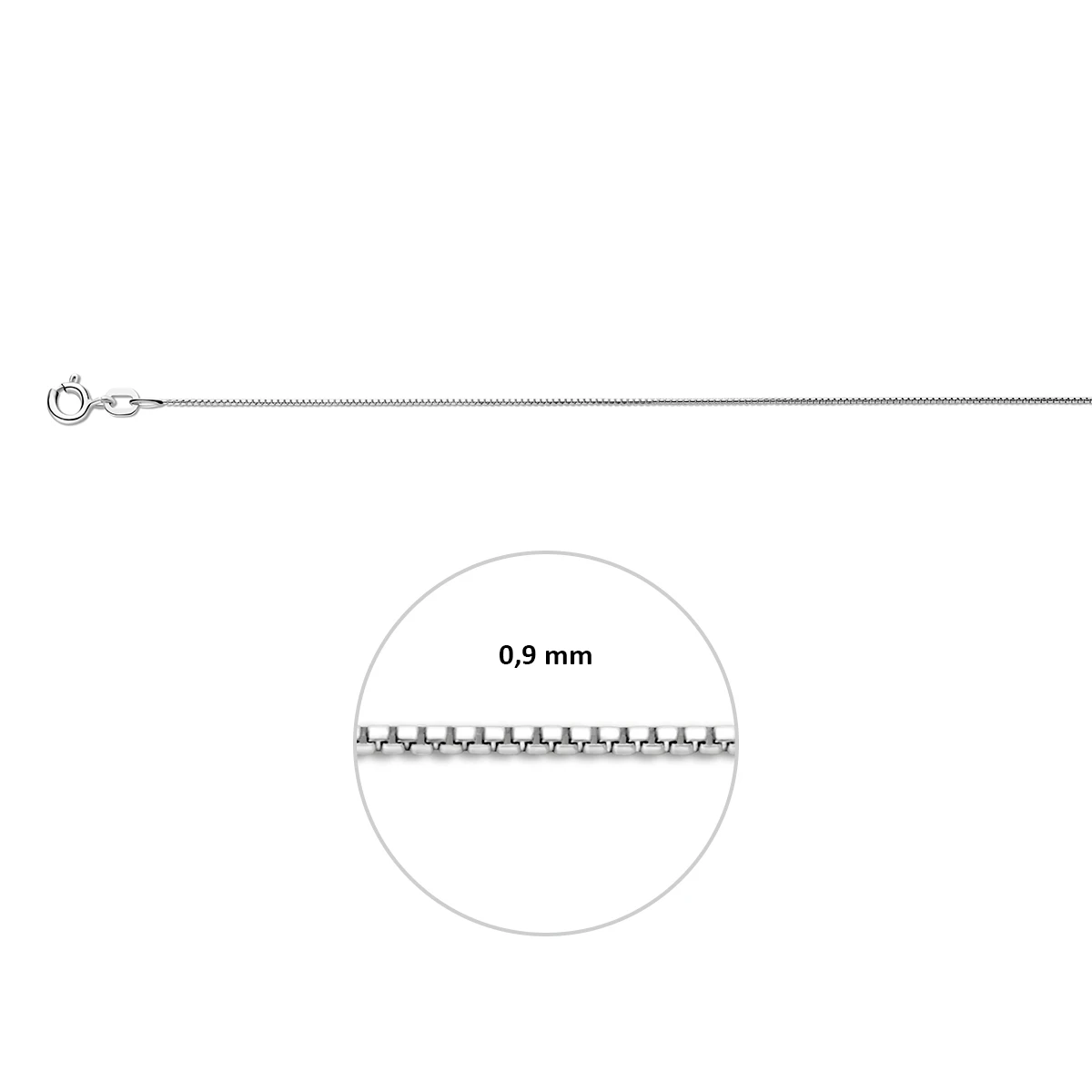 venetiaans bol 0,9 mm zilver gerhodineerd