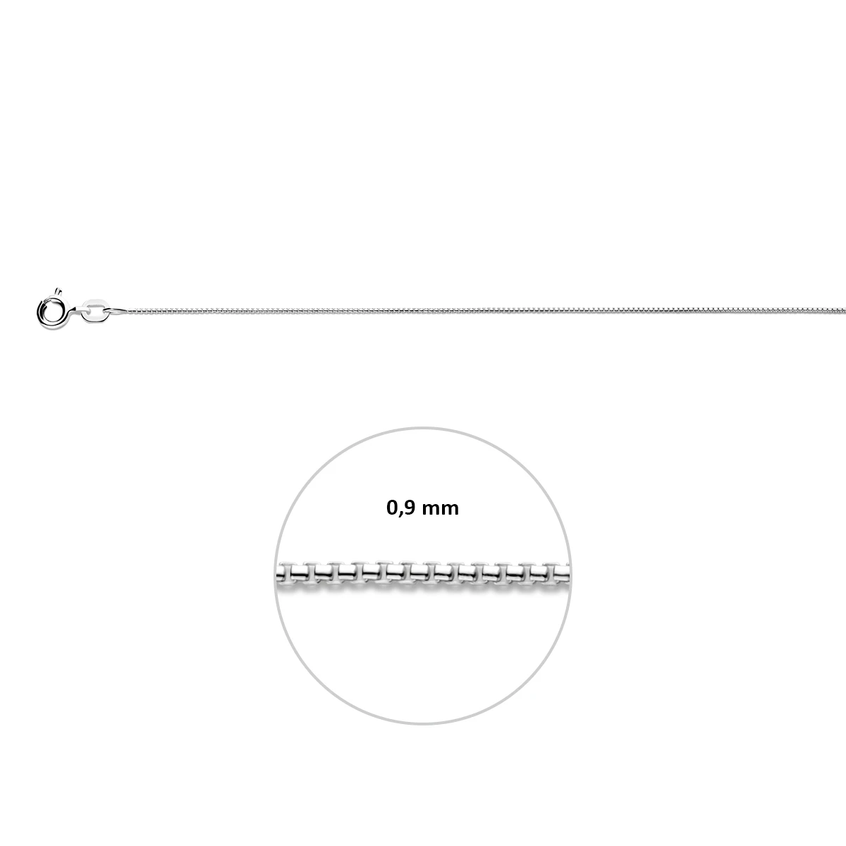 venetiaans bol 0,9 mm zilver wit