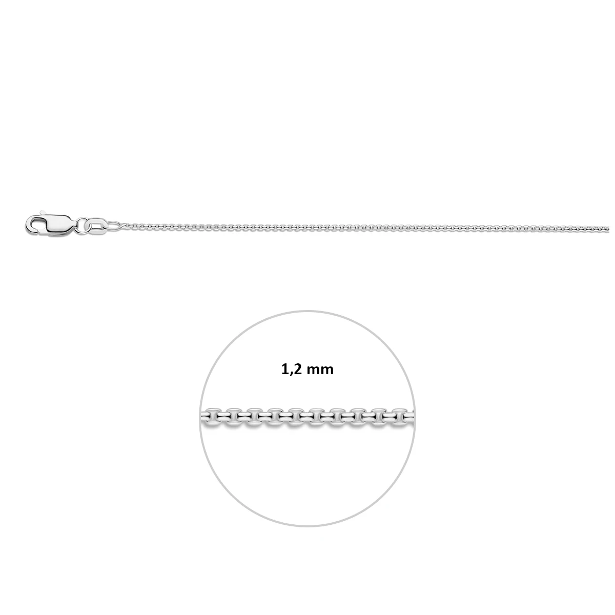 venetiaans bol 1,2 mm zilver wit