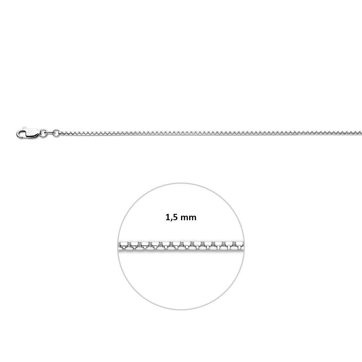 venetiaans bol 1,5 mm zilver gerhodineerd