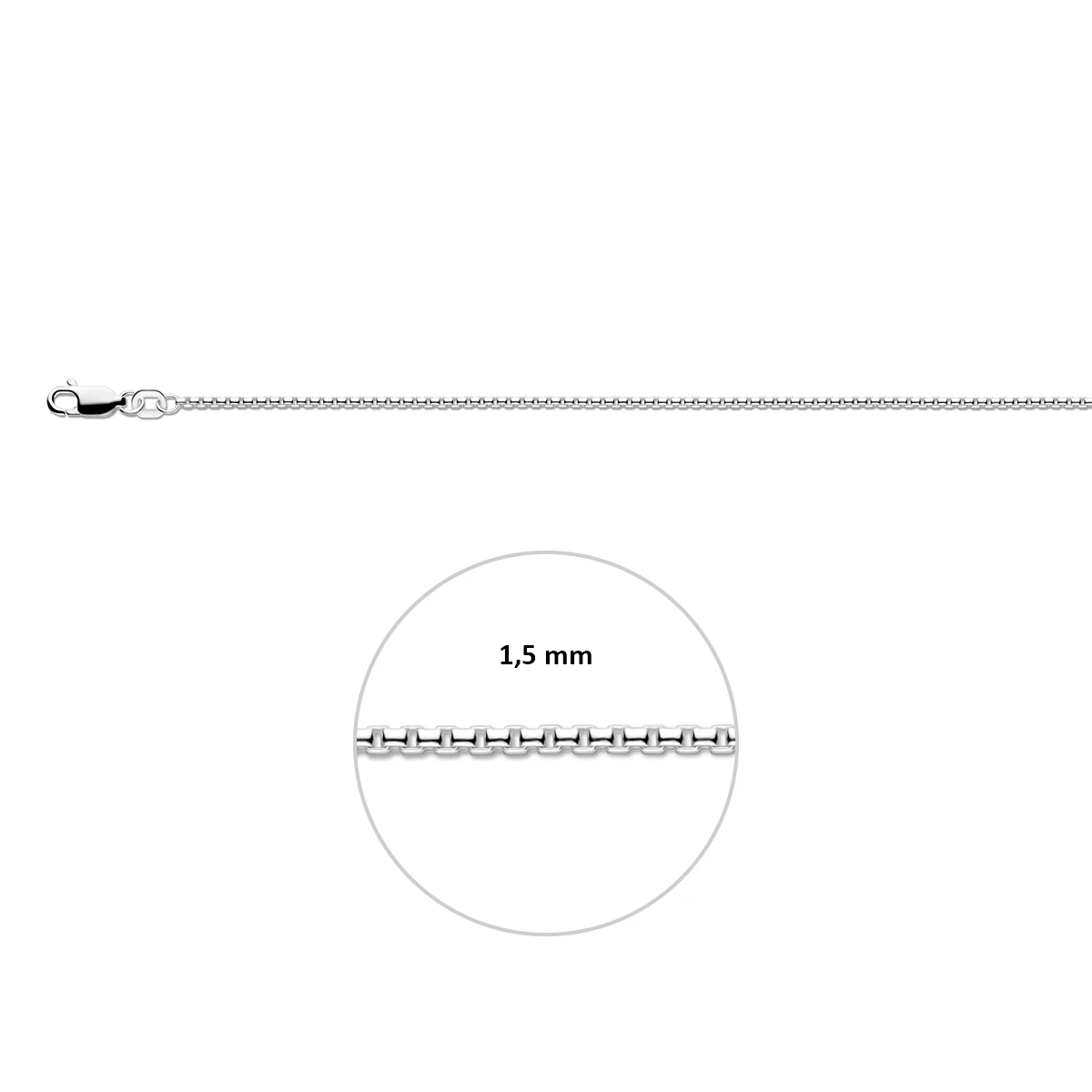 venetiaans bol 1,5 mm zilver wit