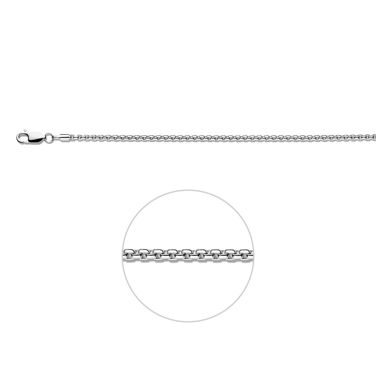 venetiaans bol 2,1 mm zilver wit