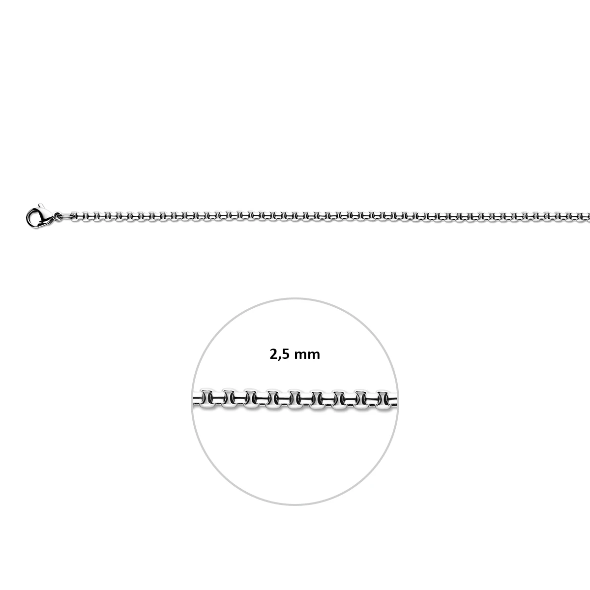 venetiaans bol 2,5 mm edelstaal