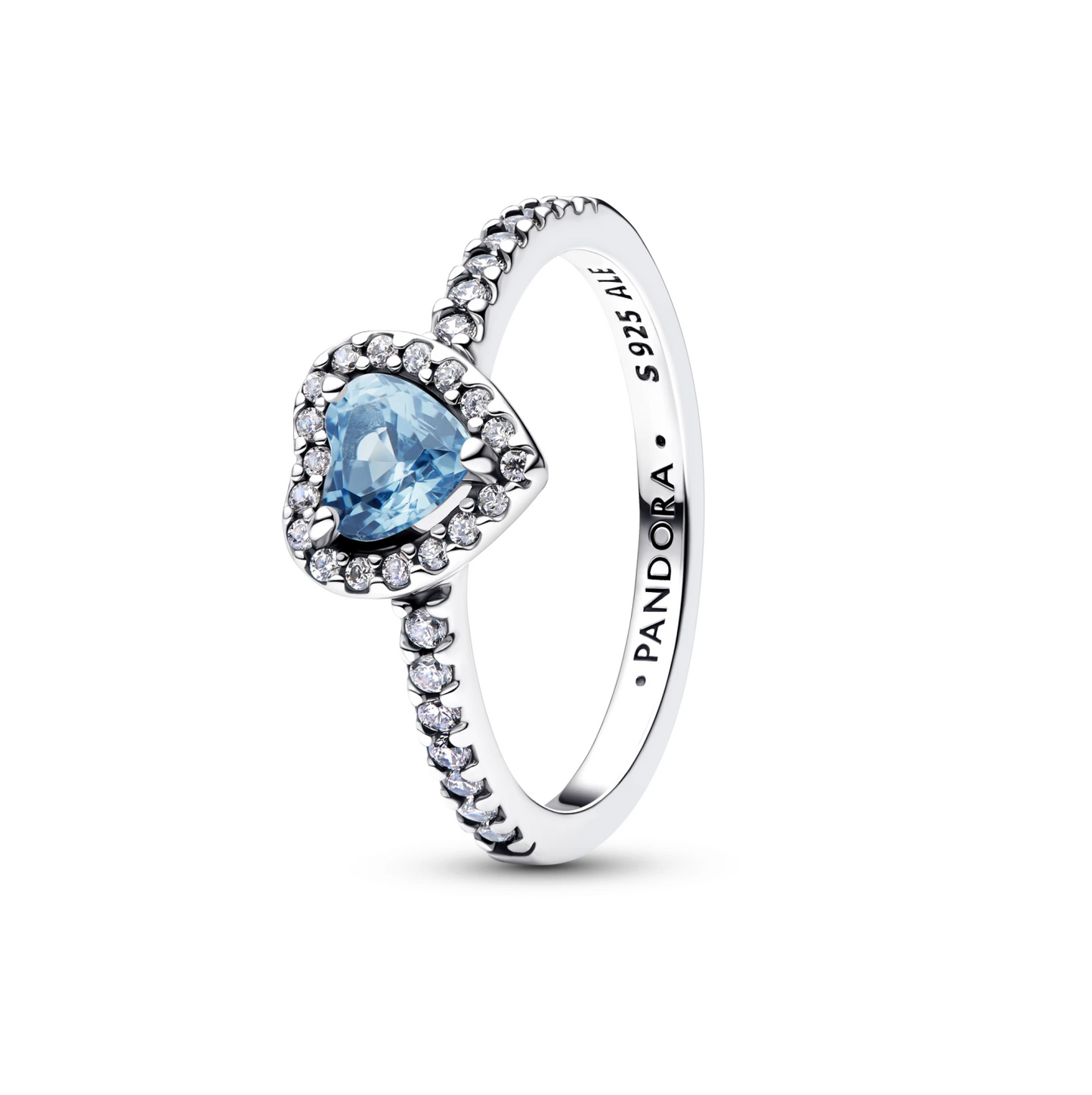 Verhoogd Lichtblauw Hart Ring