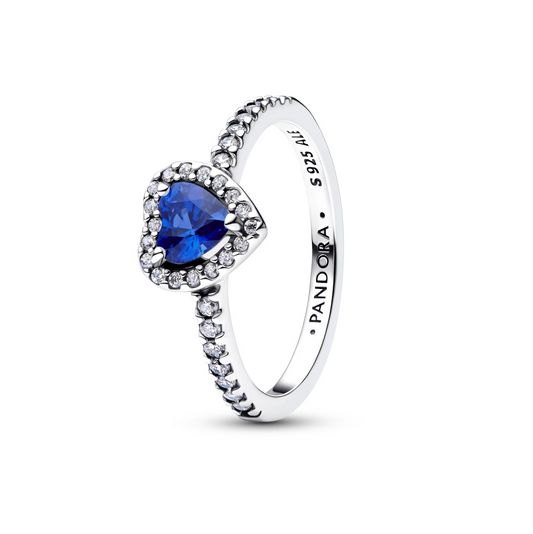 Verhoogd Prinsessenblauw Hart Ring