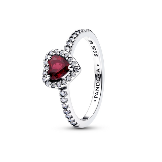 Verhoogde Fuchsia Roos Hart Ring